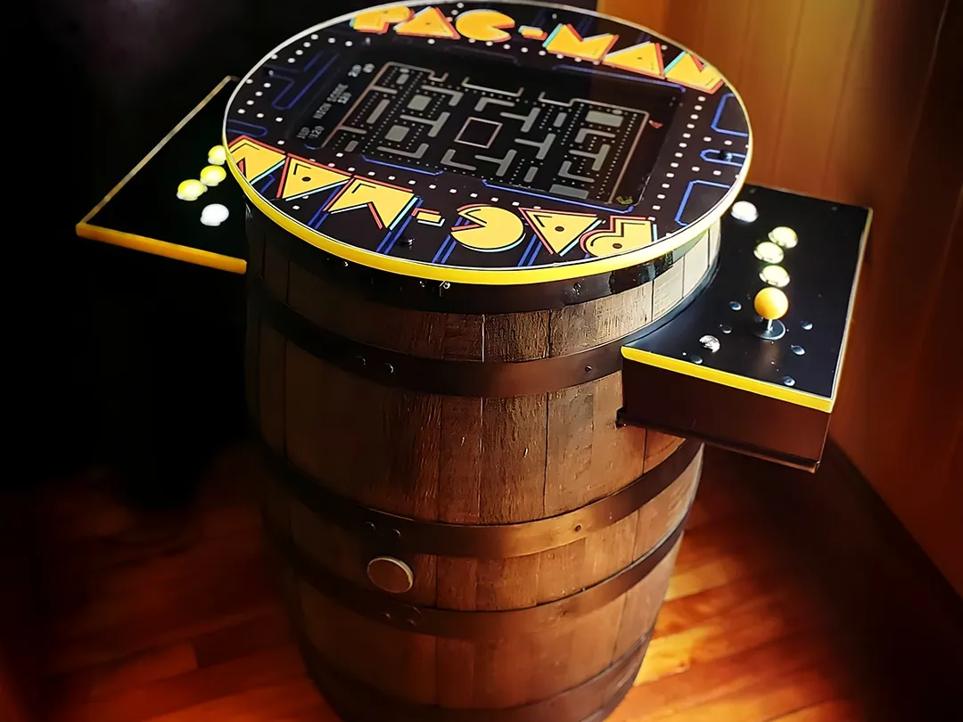 Pac-Man baril 19" – location jeux d'arcade et de fête foraine en Île-de-France, France Gonflable