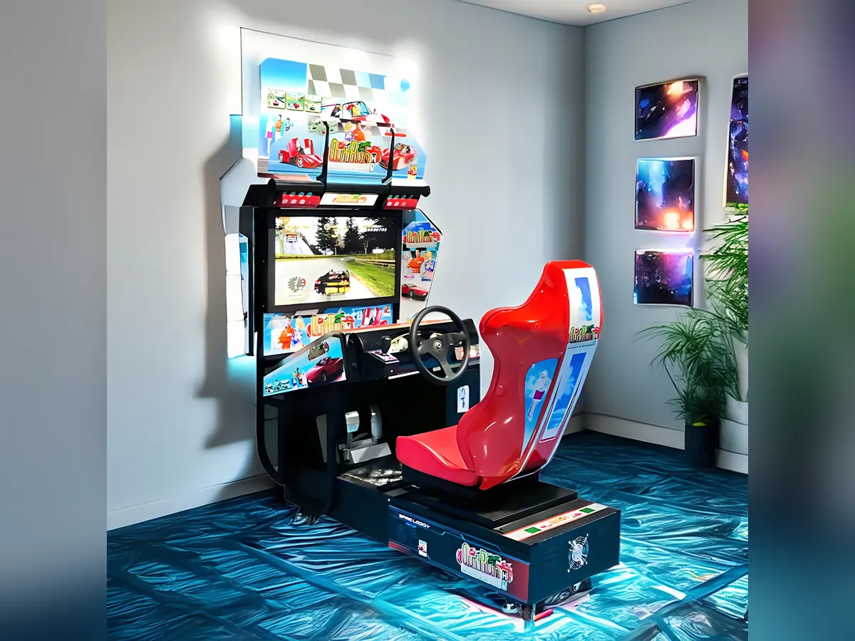 Simulateur de conduite Out Run – location jeux d'arcade et de fête foraine en Île-de-France, France Gonflable